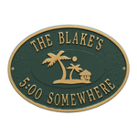 Personalized Island Time Palm Plaque Green & Gold