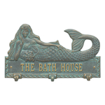 Personalized Mermaid Hook Plaque Bronze Verdigris