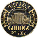 Vintage Car Garage Finish, Standard Wall Two Line Black & Gold
