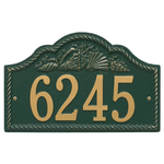 Personalized Rope Shell Arch Plaque Wall Green & Gold