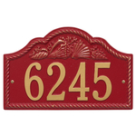 Personalized Rope Shell Arch Plaque Wall Red & Gold