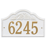 Personalized Rope Shell Arch Plaque Wall White & Gold