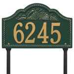 Personalized Rope Shell Arch Plaque Lawn Green & Gold