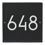 Square Modern Personalized Wall Plaque Black & Silver