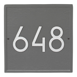 Square Modern Personalized Wall Plaque Pewter & Silver