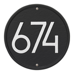 Round Modern Personalized Wall Plaque Black & Silver