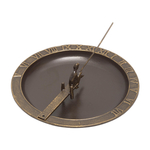 Fisher Boy Sundial & Birdbath French Bronze