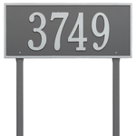 Hartford Address Plaque with a Pewter & Silver Finish, Estate Lawn Size with One Line of Text