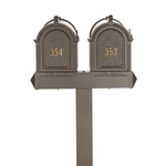 Dual Mailbox Extended Post Bronze Only
