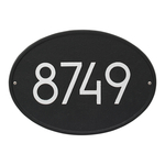 Modern Black Oval Address Plaque