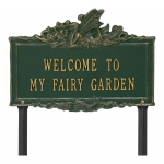 Welcome to My Fairy Lawn Plaque Green & Gold