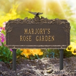 Butterfly Rose Garden Lawn Plaque Bronze & Gold 3