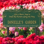 Butterfly Rose Garden Quote Lawn Plaque Green & Gold