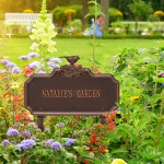 Chickadee Ivy Garden 1-Line Lawn Plaque Antique Copper 5