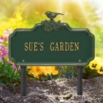 Chickadee Ivy Garden 1-Line Lawn Plaque Green & Gold 5