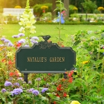 Chickadee Ivy Garden 1-Line Lawn Plaque Green & Gold