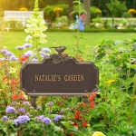 Chickadee Ivy Garden 1-Line Lawn Plaque Bronze & Gold 6