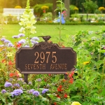 Chickadee Ivy Garden 2-Lines Lawn Plaque Antique Copper