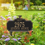 Chickadee Ivy Garden 2-Lines Lawn Plaque Black & Gold 3