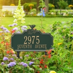Chickadee Ivy Garden 2-Lines Lawn Plaque Green & Gold 5