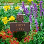 Owl Garden Lawn Plaque Antique Copper
