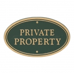 Green Private Property Plaque