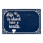 Life is Short Take a Walk Leash Hook with Photo in Dark Blue & White Ready for a Picture