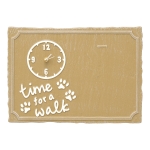 Time For A Walk Pet Photo Wall Clock in Curry & White Ready for a Photo