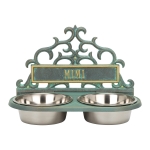 Personalized Wall Mounted Pet Feeder in Bronze Verdigris