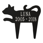 Cat Shaped Memorial Lawn Plaque in Black & White