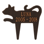 Cat Shaped Memorial Lawn Plaque in Oil-Rubbed Bronze