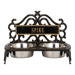 Personalized Bistro Pet Bowl in Black & Gold