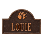 Antique Copper Dog Paw Arch Wall Memorial Marker