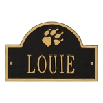 Black & Gold Dog Paw Arch Wall Memorial Marker