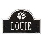 Black & White Dog Paw Arch Wall Memorial Marker