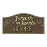 Forever in Our Hearts Memorial Plaque Antique Brass