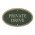 Private Drive Plaque Oval Shape Green & Gold