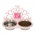 Monogram Wall Mounted Pet Feeder in Stucco & Magenta view from Center