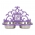 Monogram Wall Mounted Pet Feeder in Purple & White