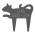Cat Shaped Memorial Lawn Plaque in Pewter & Silver