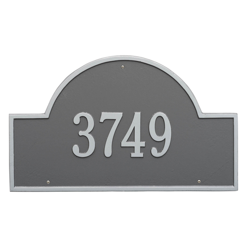 Arch Marker Address Plaque with a Pewter & Silver Finish, Estate Wall Mount with One Line of Text