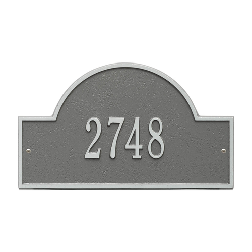 Arch Marker Address Plaque with a Pewter & Silver Finish, Standard Wall Mount with One Line of Text