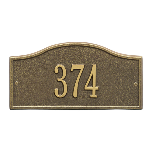 Rolling Hills Address Plaque with a Antique Brass Mini Wall Mount with One Line of Text