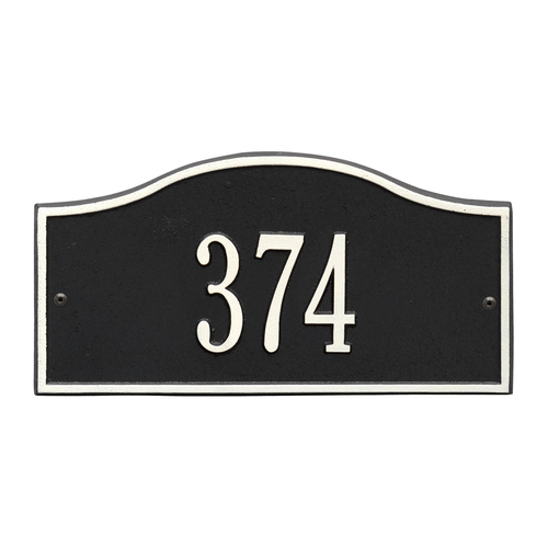 Rolling Hills Address Plaque with a Black & White Mini Wall Mount with One Line of Text