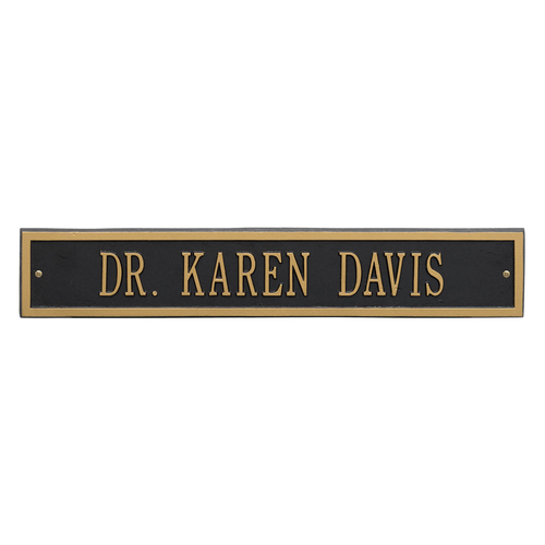 Arch Extension Name Plaque with a Black & Gold Finish, Estate Wall Mount with One Line of Text