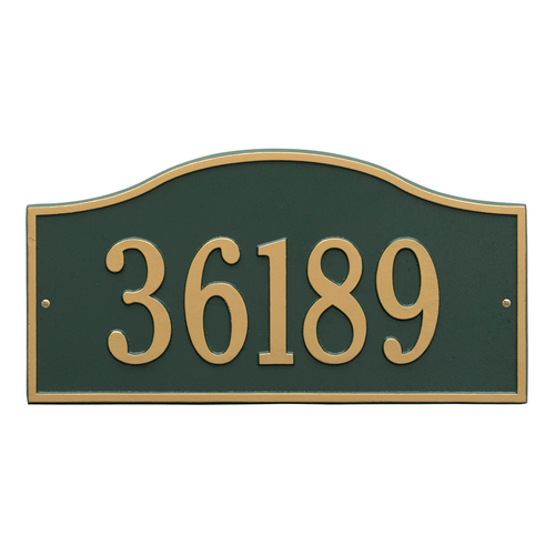 Rolling Hills Address Plaque with a Green & Gold Grand Wall Mount with One Line of Text