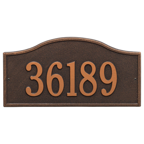 Rolling Hills Address Plaque with a Oil Rubbed Bronze Grand Wall Mount with One Line of Text