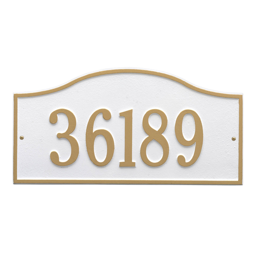Rolling Hills Address Plaque with a White & Gold Grand Wall Mount with One Line of Text