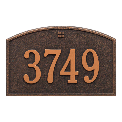 Cape Charles Address Plaque with a Oil Rubbed Bronze Finish, Standard Wall Mount with One Line of Text