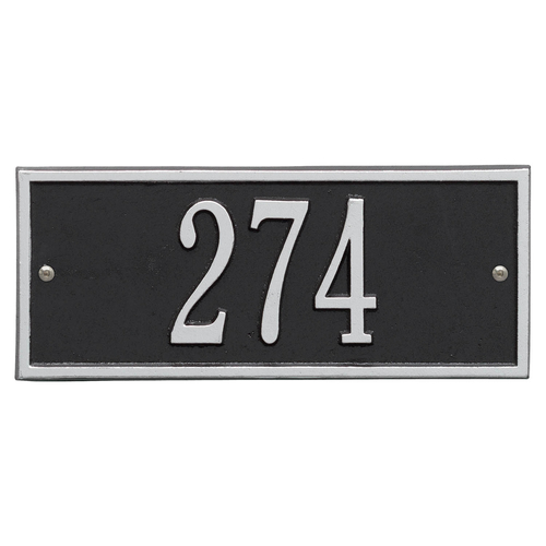 Hartford Address Plaque with a Black & Silver Finish Mini Wall Mount Size with One Line of Text